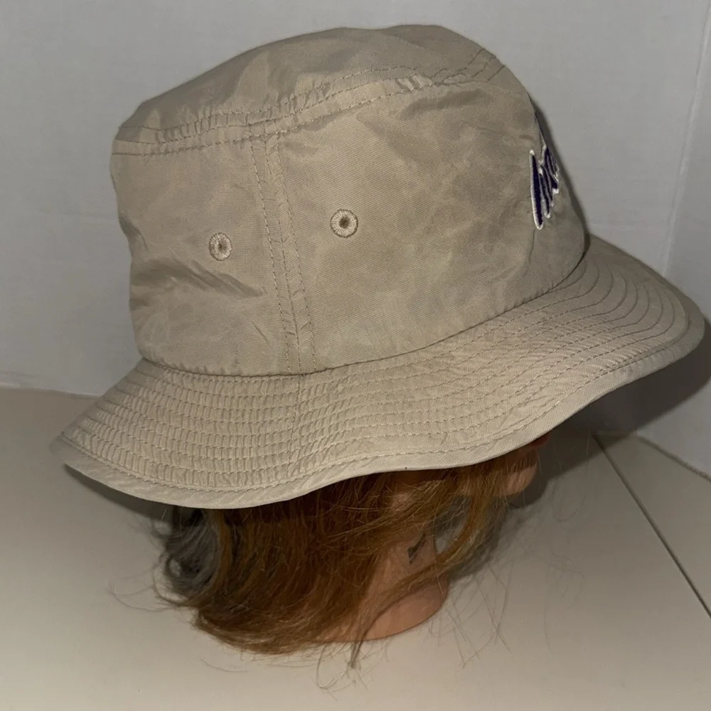 Acrux Cleveland Indians Tan Unisex Bucket Hat with Purple Embroidery Nylon
